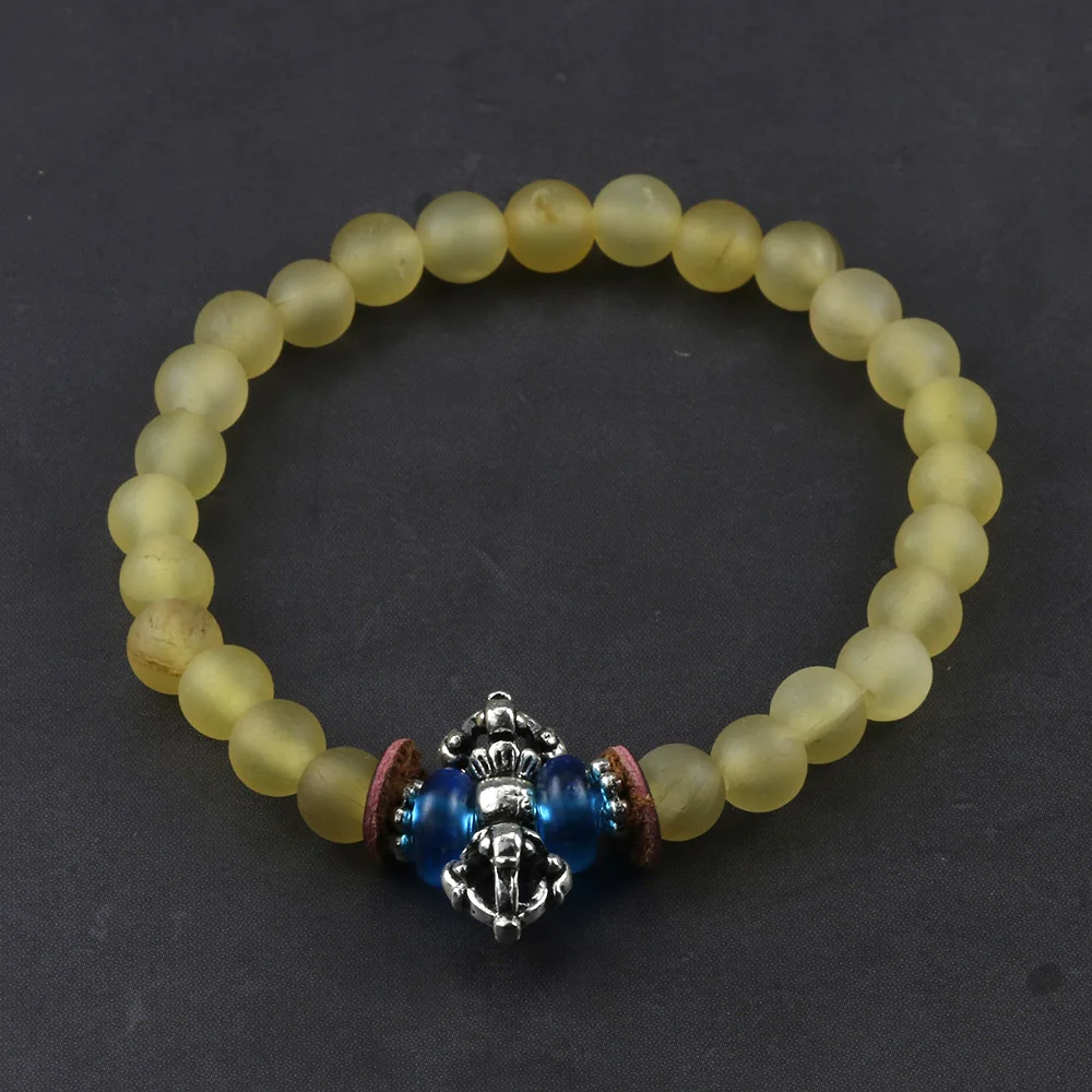 Тибетский буддизм Ваджра очарование Аутентичные козы рога бусы браслеты Ом Мани