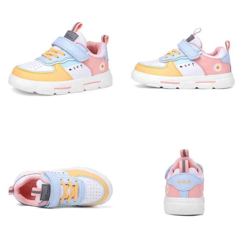 

Sport Girls Shoes For Kis Sneakers Boys Casual Shoes Children Sneakers Patchwork Anti-slippery Student Fashion Colorful Blocks