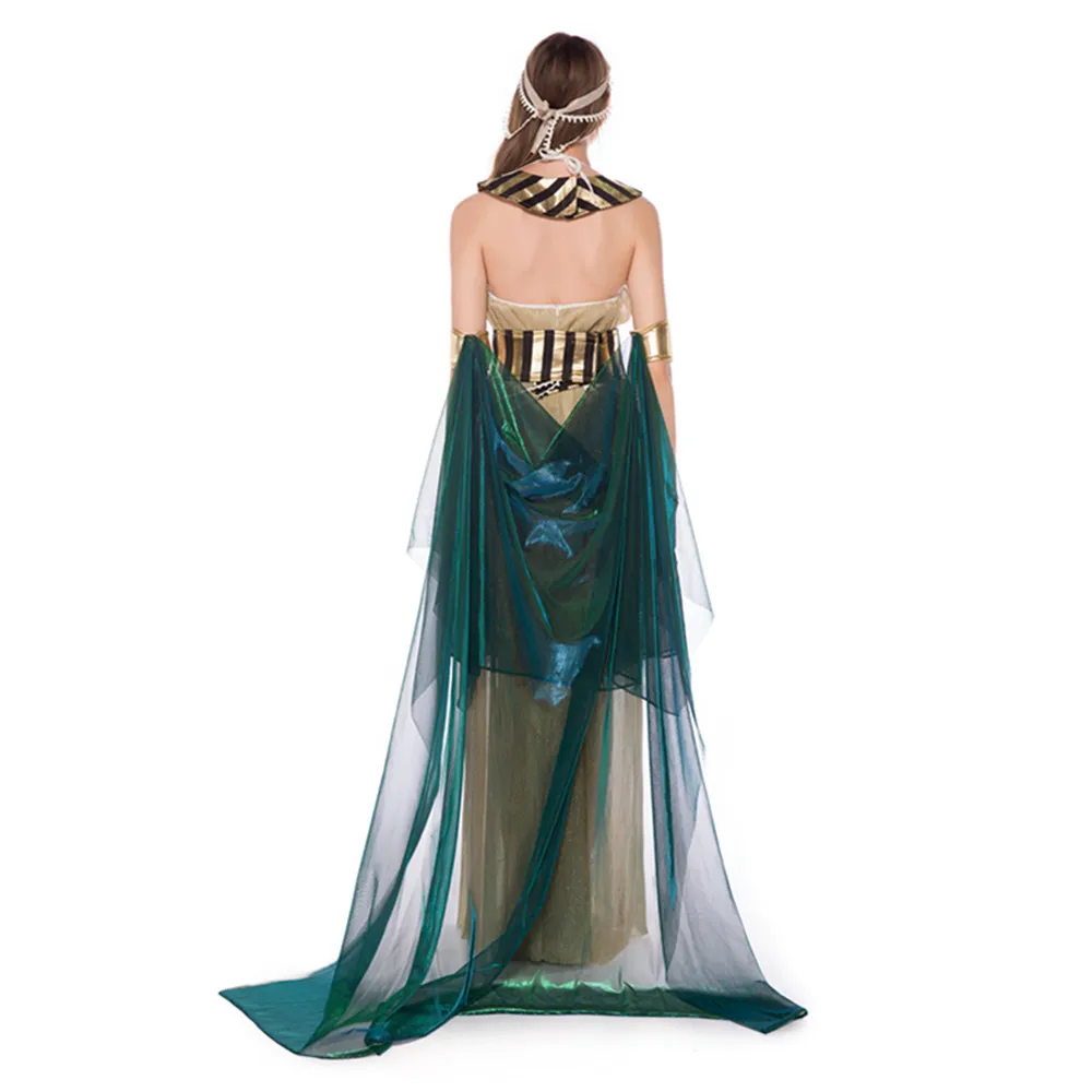 Древний Египетский костюм Клеопатра Хэллоуин Для женщин греческий Queen фантазия