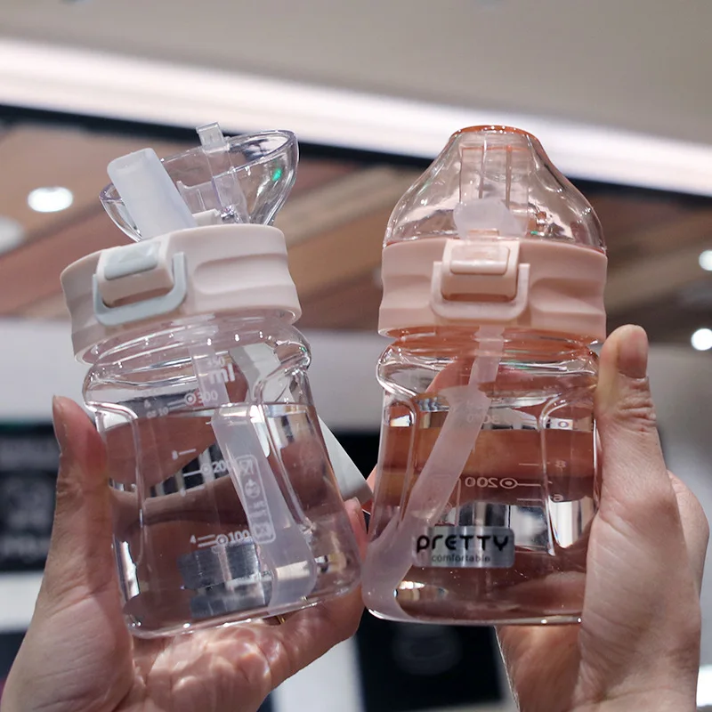 

Детская чашка для воды, креативные Мультяшные детские чашки для кормления с соломинкой, герметичные бутылки для воды, уличные портативные ф...