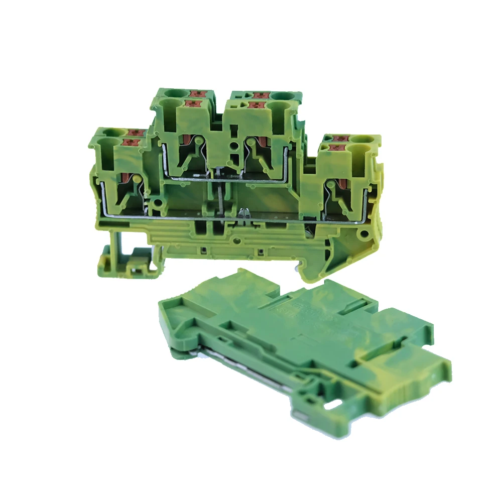 Клеммная колодка двухслойная обратная пружина заземляющие клеммные колодки 10