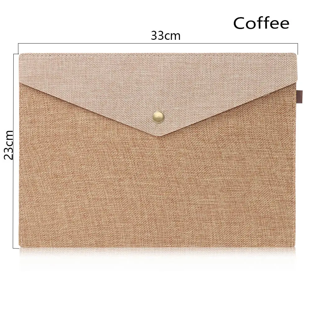 Coffee L 1 шт., А4/А5, имитация льна, Большая вместительная сумка для документов, простая элегантная холщовая фетровая сумка, портфель, папка для документов, офисные принадлежности - Цвет: Coffee L
