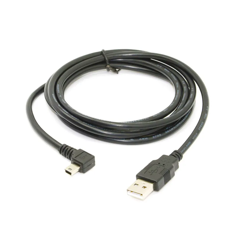 Мини-usb B Тип 5pin папа вверх вниз влево вправо под углом 90 градусов к USB 2,0 Мужской кабель для передачи данных 0,25 м 0,5 м 1,8 м 5 м