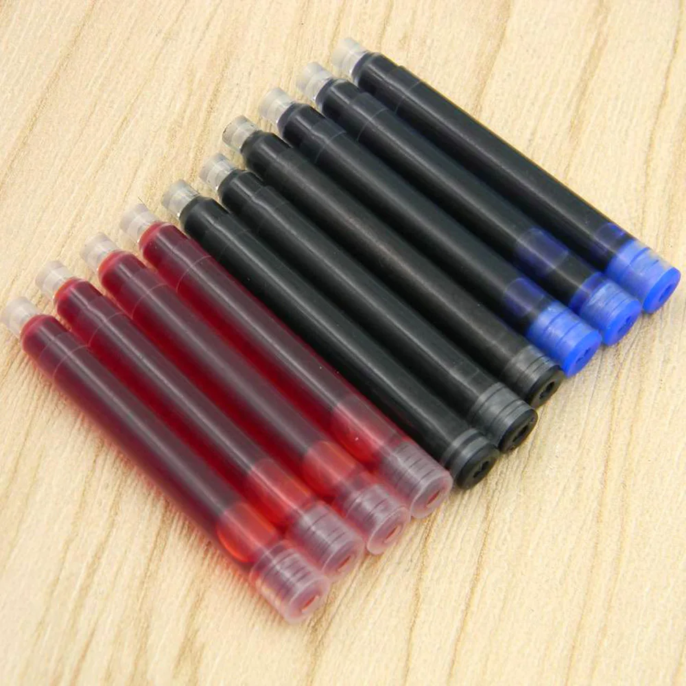 10 шт. перьевая ручка чернильные чернила красного синего или черного цвета замена