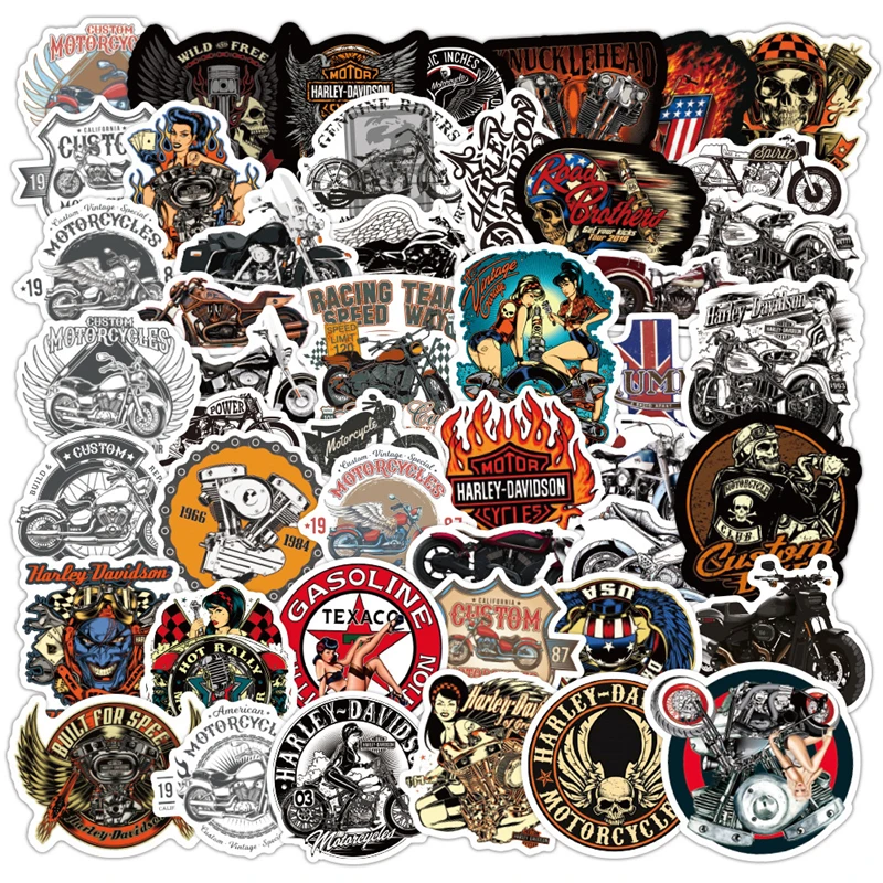 10/30/50 шт. стикеры Harley Davidson Мультяшные граффити наклейки для ноутбука скейтборда