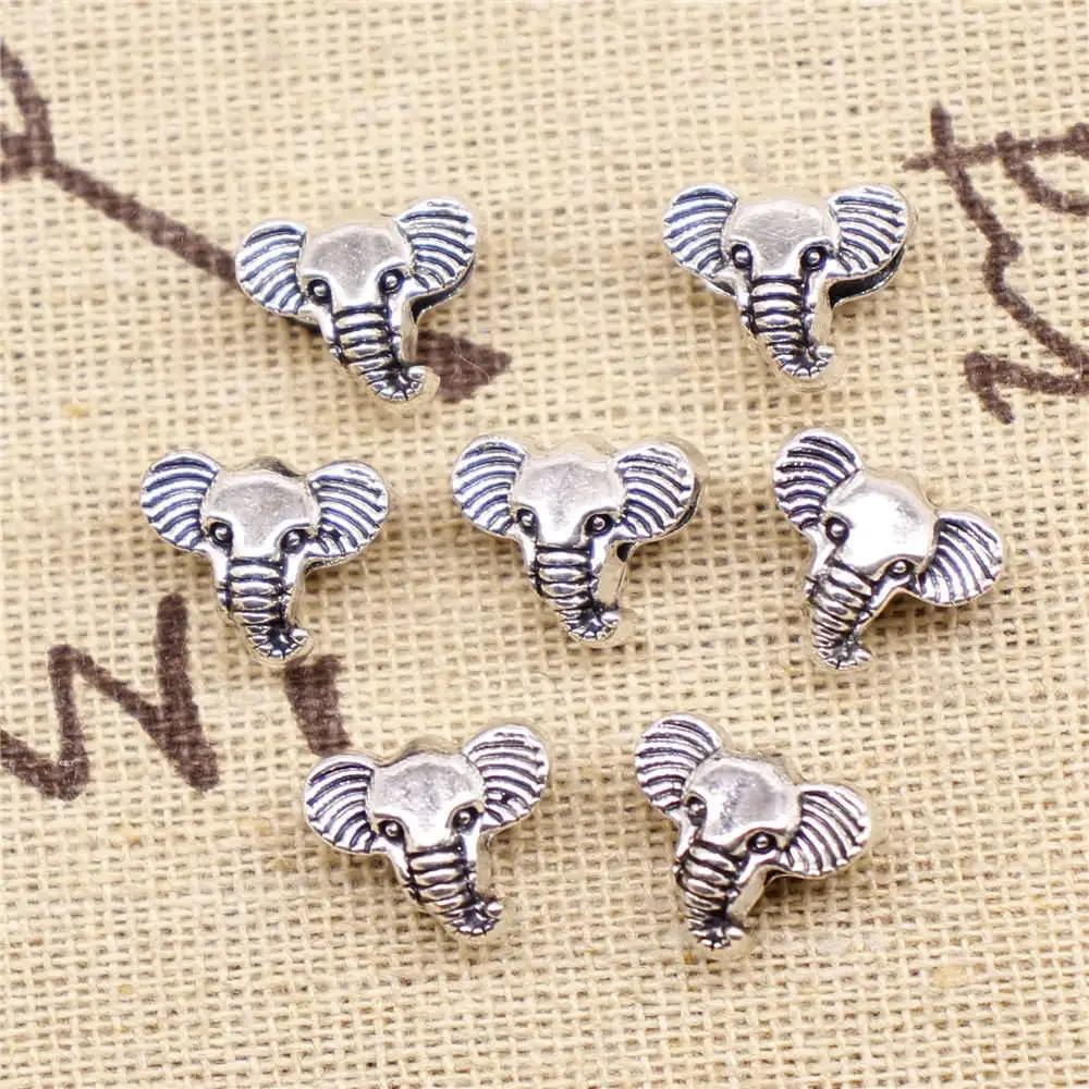 

Supplies For Jewelry Accessori Elephant Big Hole Beads Antique Silver Color 30pcs 12x10x7mm