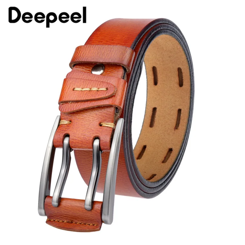 Мужской ремень из натуральной кожи с двойной пряжкой 4*110 130 см|Мужские ремни| |