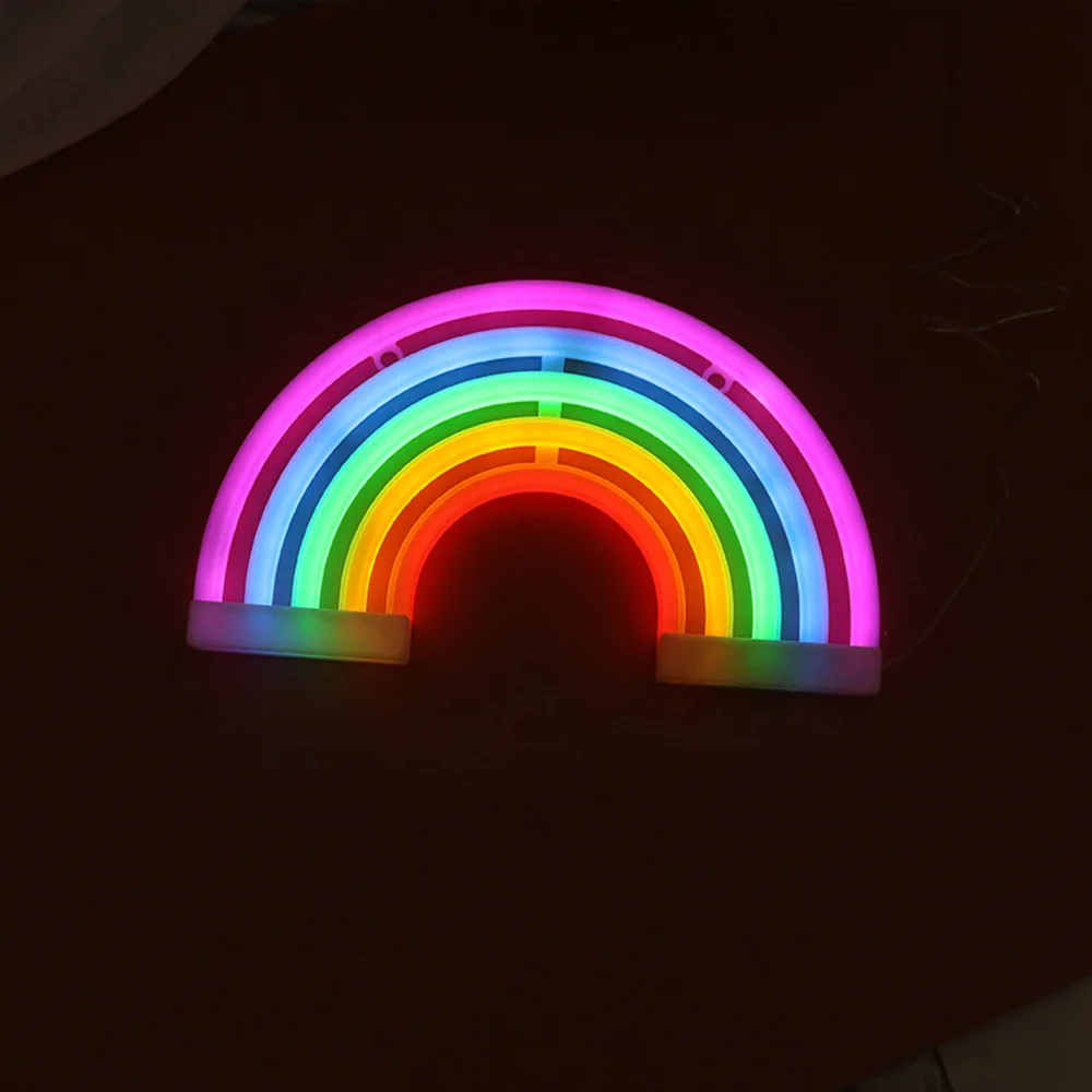 

Cute Rainbow Neon Sign LED Rainbow Light Lamp LED Neon Light Warm White Wall Art Sign Lights Bedroom Decoration Party Decor