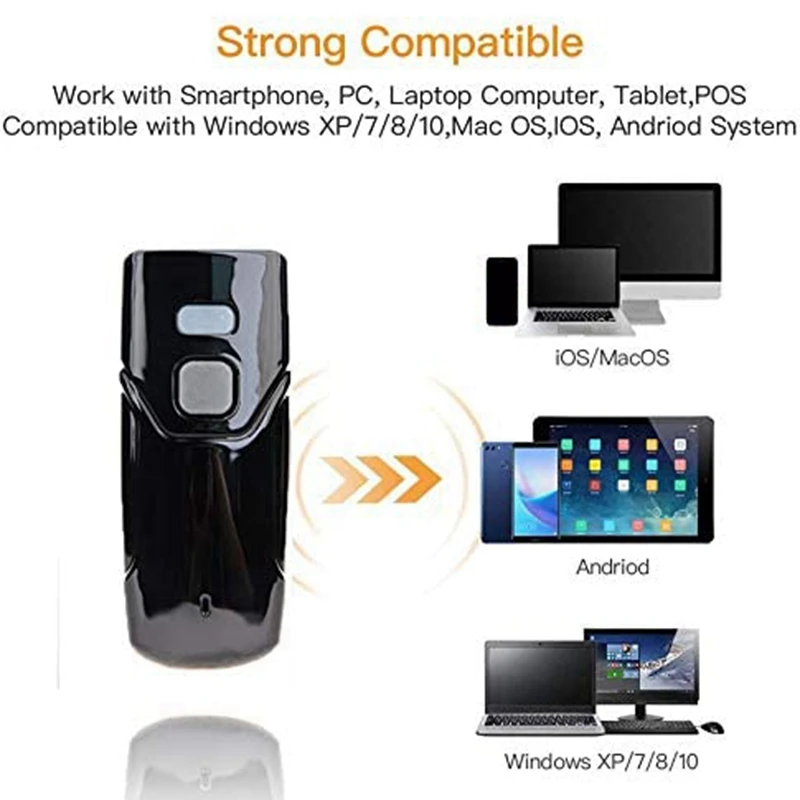 

Barcode Scanner USB Wired+Bluetooth+2.4G Wireless Support 1D Barcode and QR Code for iPhone iPad Android Tablet PC