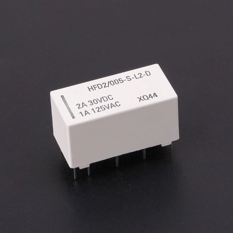 

5V Coil Bistable Latching Relay DPDT 2A 30V DC 1A 125V AC HFD2/005-S-L2-D Realy