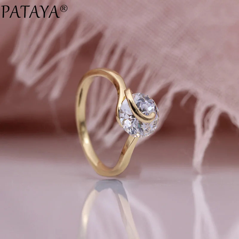 Новинка большие женские кольца PATAYA с натуральным цирконом свадебные подарки из
