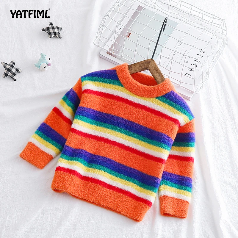 YATFIML/толстовки с капюшоном для маленьких мальчиков и девочек; Детские зимние плотные толстовки; Повседневный свитер для малышей; Детские Бархатные Топы; костюм
