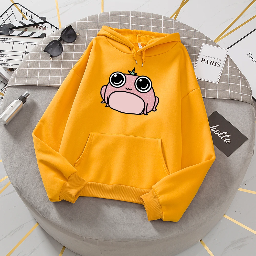 Japanese Cartoon Hoodies Cute Frog Oversize Sweatshirts for Girls Drawstring Hoodie Sweetshirts Vintage Girls Cartoon Sweatshirt