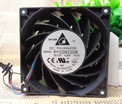 Оригинальный 100% рабочий двухшариковый охлаждающий вентилятор для сервера Delta pfc0912de 9 см 90 мм 90*90*38 мм 9038 9238 12 В А