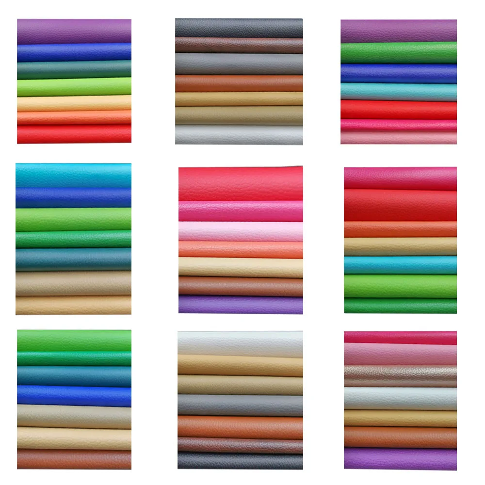 7pcs Wholesale Litchi PU Faux Leatherette Sweing Fabric Leather Systhetic Sheets Bow Bag DIY Earring Handmade Decor 20*15cm