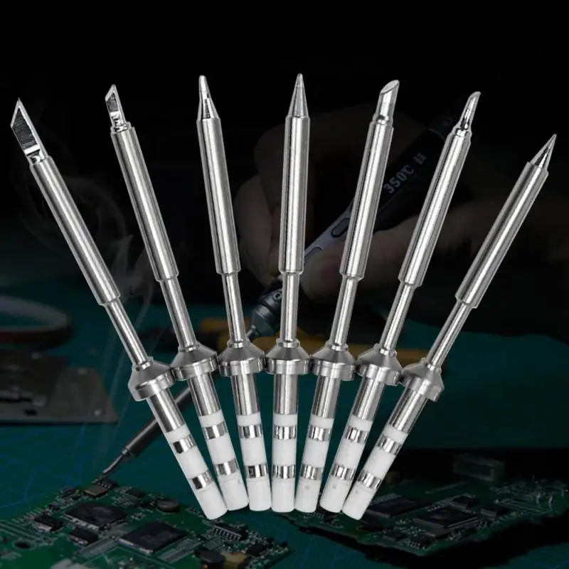 

7Pcs/Set TS100 Various Models Portable Welding High Temperature Resistant Easy Install Stainless Steel Soldering Iron Tip Mini