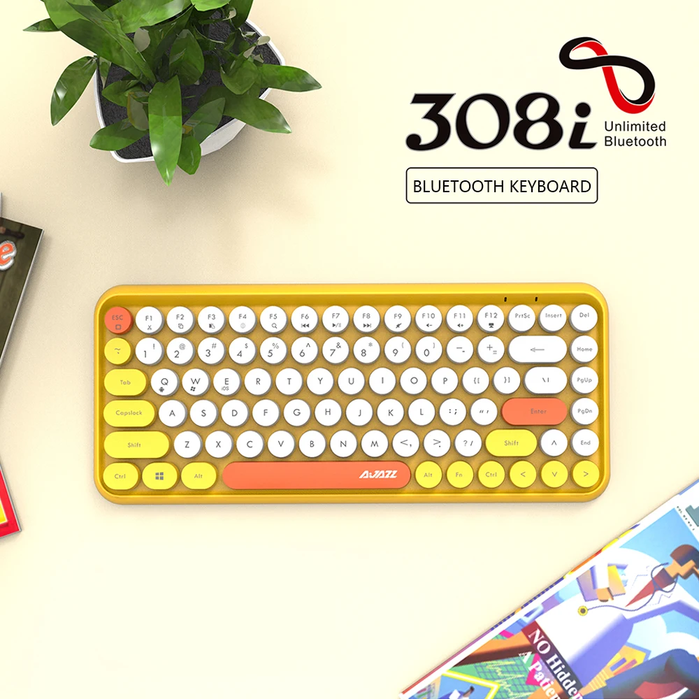 Ajazz 308i BT клавиатура планшетный ПК ноутбук для дома и офиса девушка панк мобильный