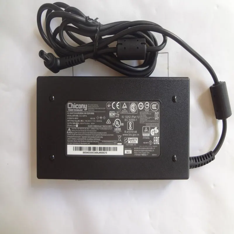 

Chicony 19.5V 6.15A 120W AC Adapter for MSI GE72 6QE(Apache Pro)-250AU A12-120P1A Laptop Genuine Slim Charger