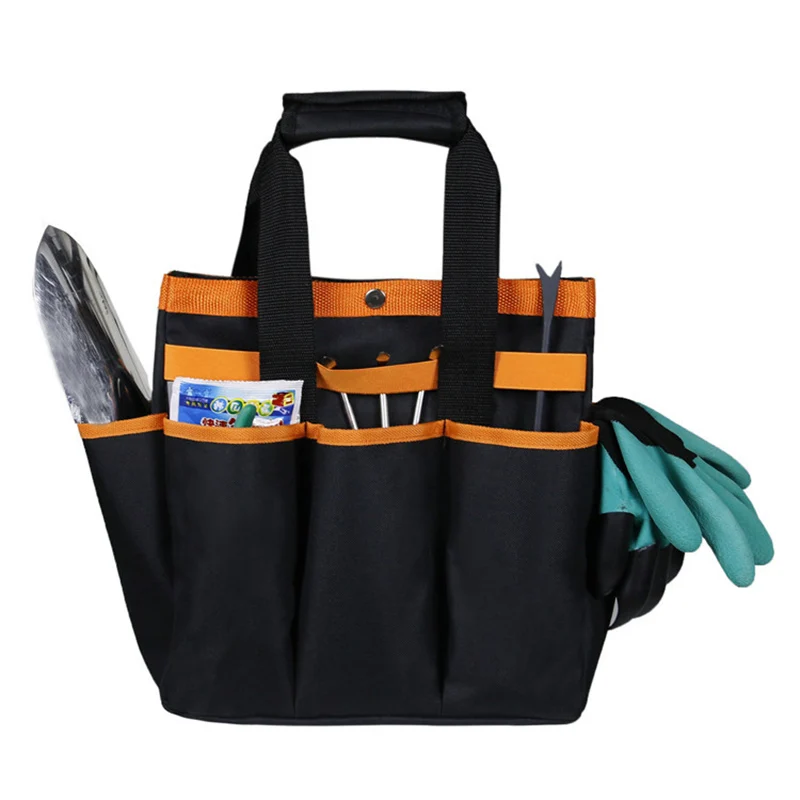 

Garden Tool Bag Outdoor and Indoor Hand Bag for Garden Tool Kits with 8 Oxford Pockets Storage Bag