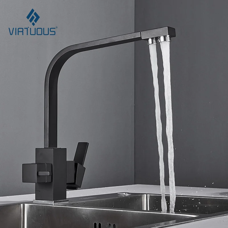 латунь кухонный кран 360 раковина смеситель на бортике Вытяжной Ф ильтр для