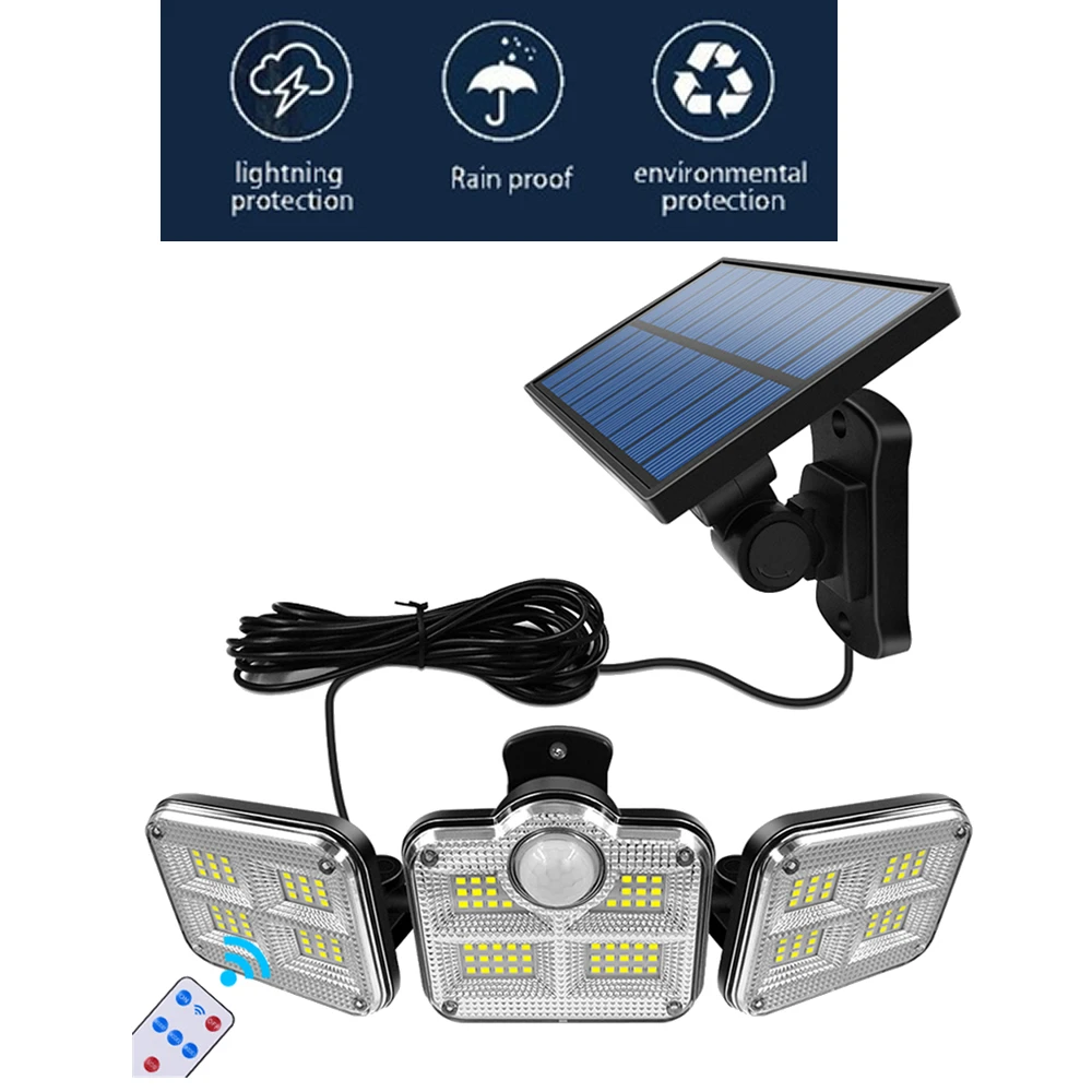 

138 led seperable remote Solar Light Outdoor Solar Lamp Motion Sensor Street Spotlight SunLight Garden Decoration remote 3 modes
