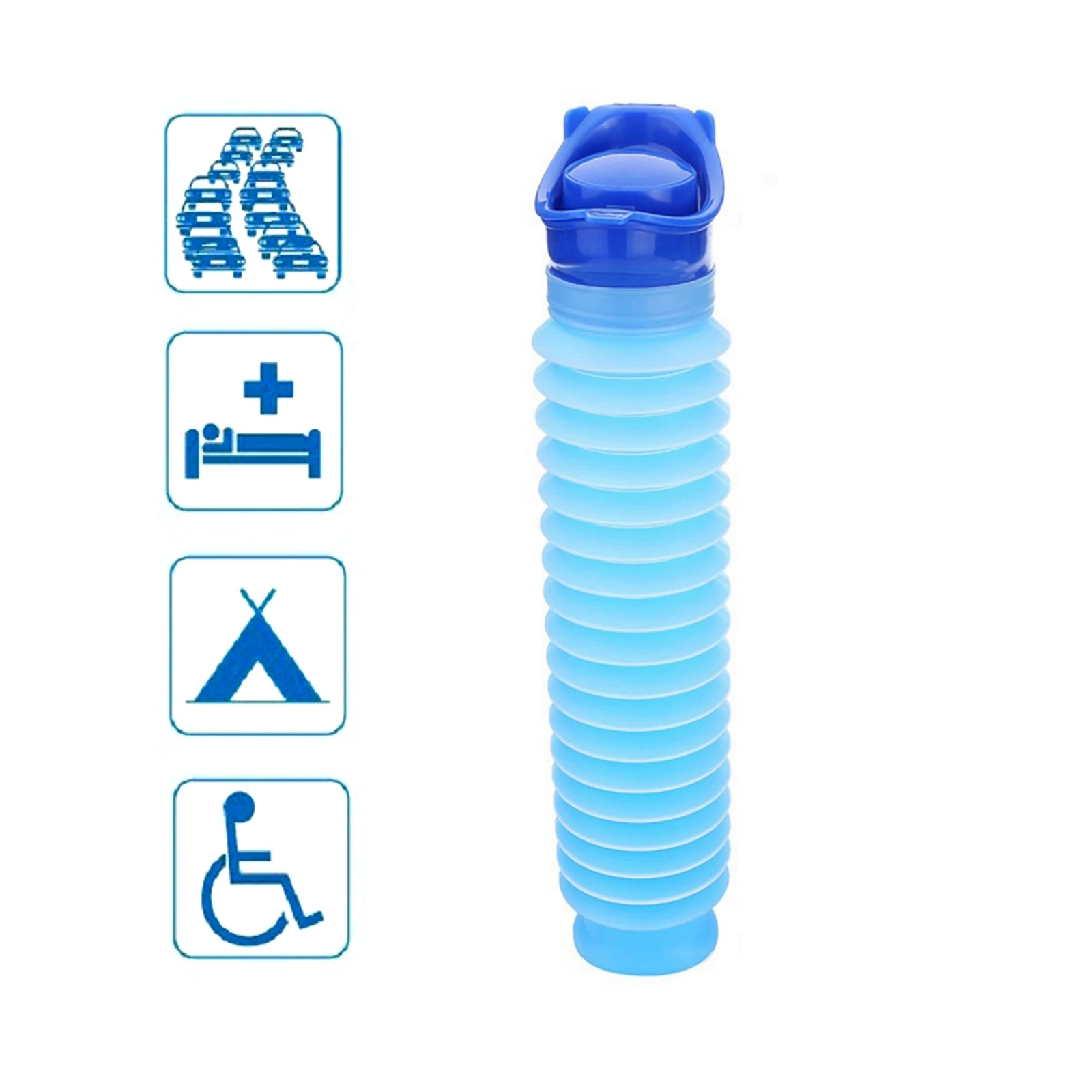 

Синий Писсуар для взрослых, 750 мл, портативный Писсуар для мужчин и женщин для активного отдыха, выдвижной Писсуар для экстренного использов...