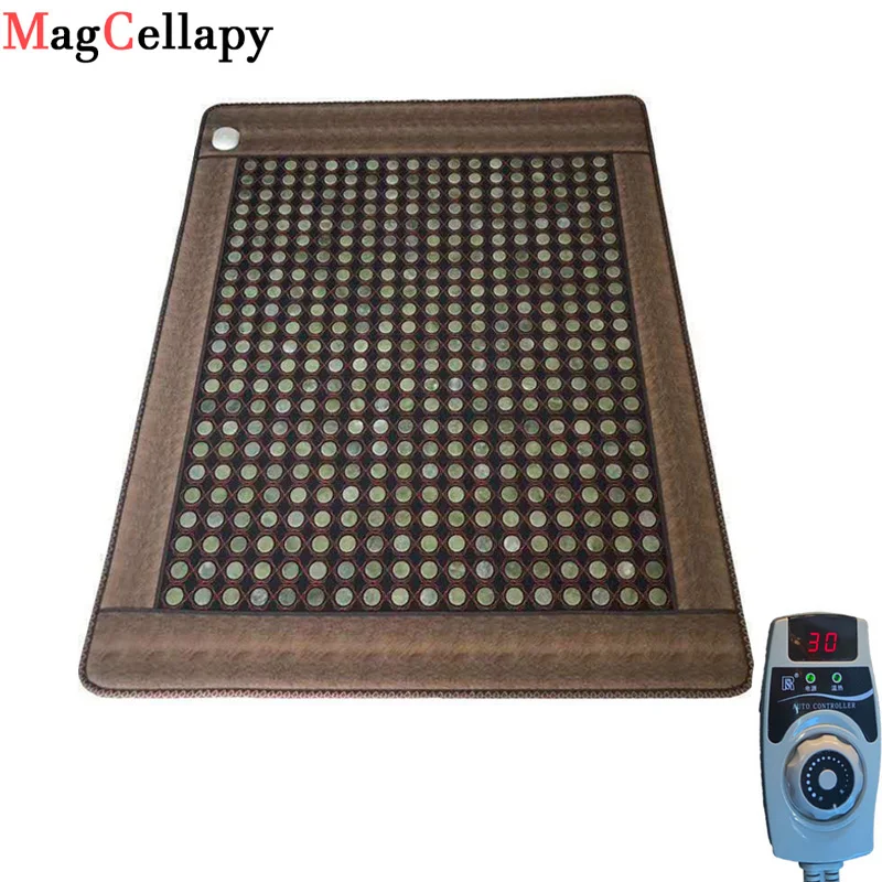 

Infrared Heat Therapy Healing Natural Jade Mat Pad 1x1.9cm Negative Ions Mattress Tourmaline Stones Sofa Pad Smart Controller