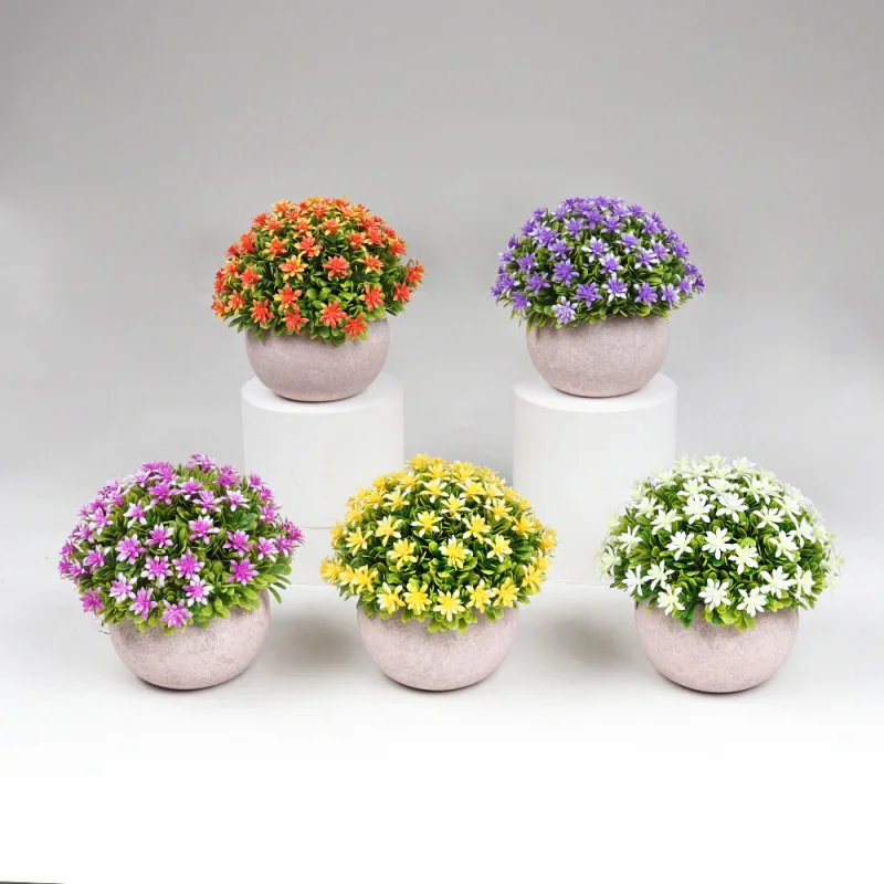 

Mini Artificial Plant Natural Degradation Pulp Basin Fake Flower Potted Balcony Garden Decoration For Office Home Indoor Decor
