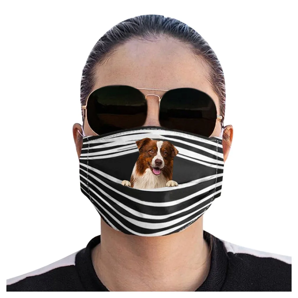 #40 Новинка лицо Маскирующие собаки забавное выражение принт дышащая ткань