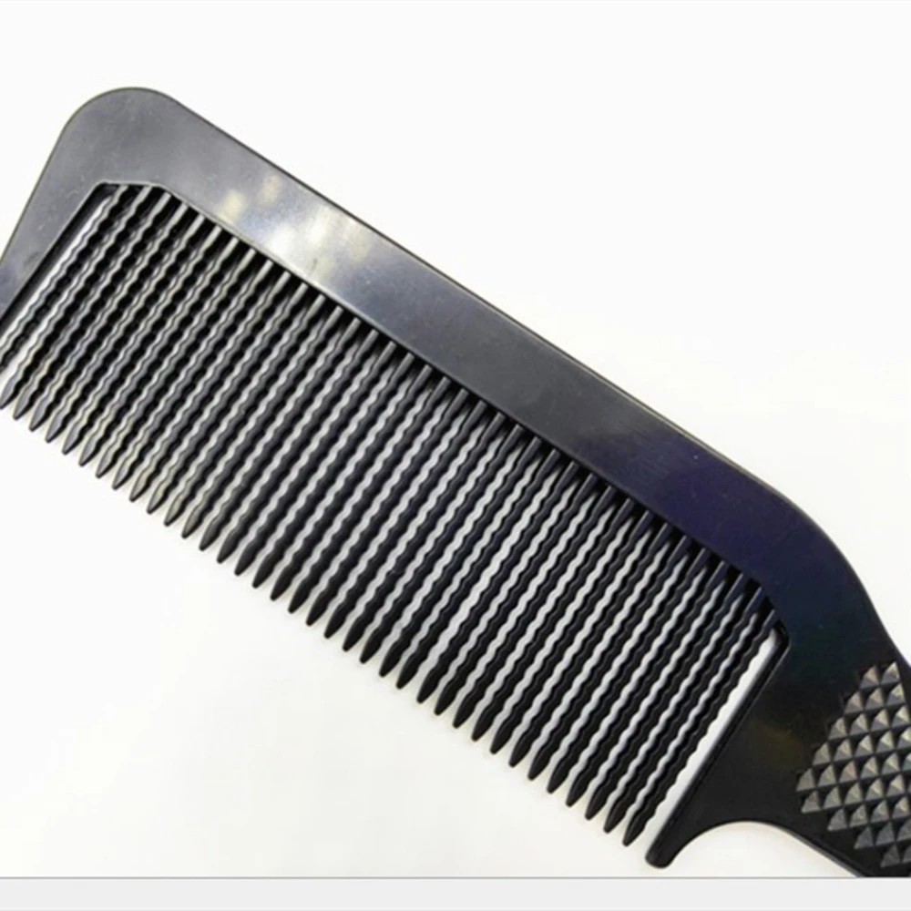 Чёрная статическая Расческа с длинными волнистыми зубцами карбоновая расческа