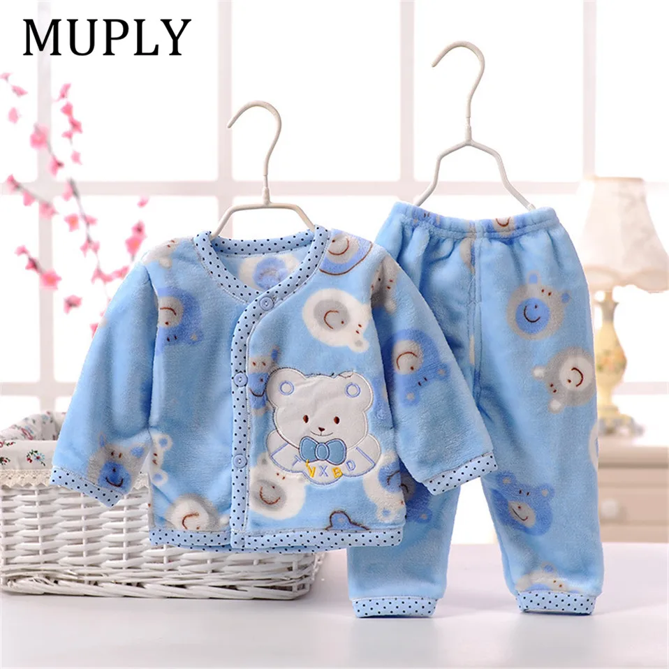 

Baby Boy Girl Clothes Pajamas Set Warm Toddler Child Warm Catoon Bear Sleepwear Kids Home Suit Winter Fall Spring 1-8Y