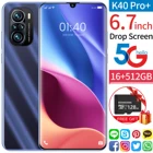Телефон с диагональю 6,7 дюйма, внутренний экран, смартфон 16 ГБ + 512 ГБ для Xiaomi Redmi K40 Pro +, сотовый телефон Samsung, смартфон Huawei