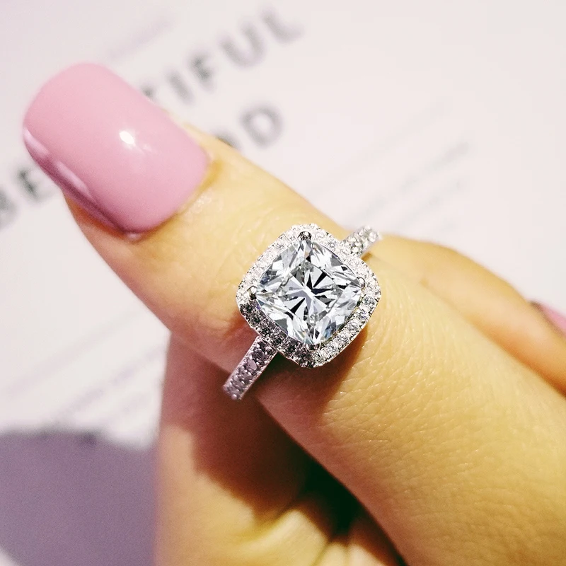 Новые Обручальные кольца из стерлингового серебра 925 пробы набор для женщин