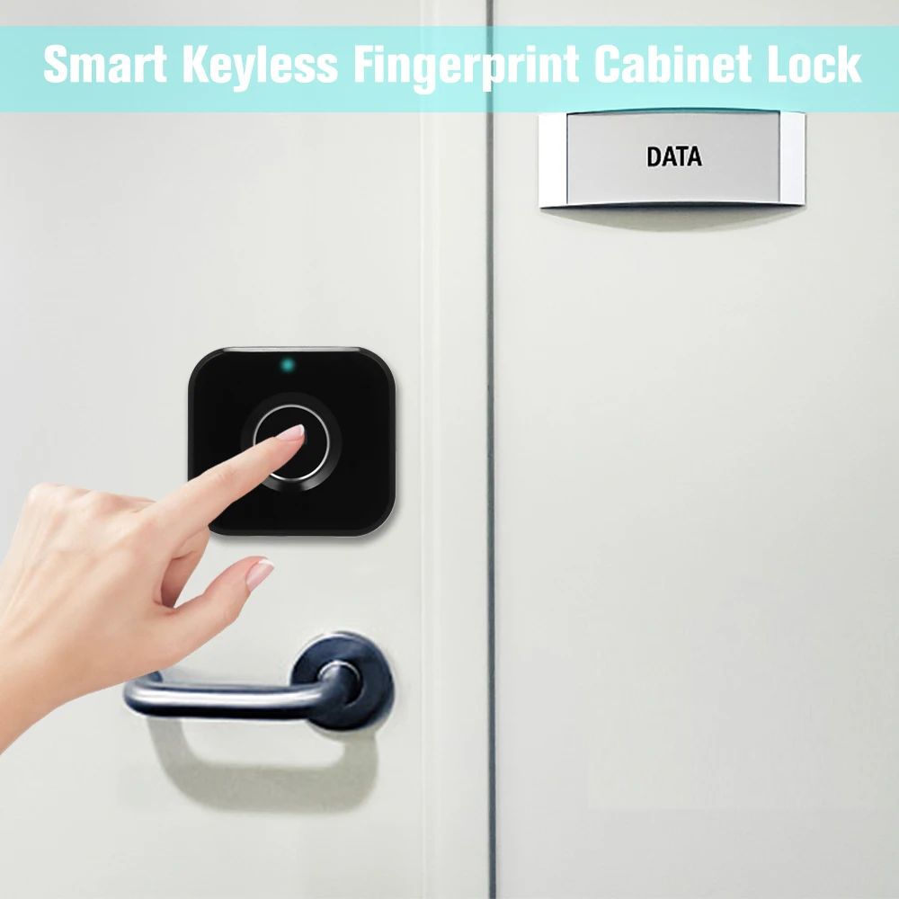 

Smart Keyless Fingerprint Cabinet Lock Biometric Electric Mini Portable Fingerprint Drawer Lock for Office Drawer File Cabinet