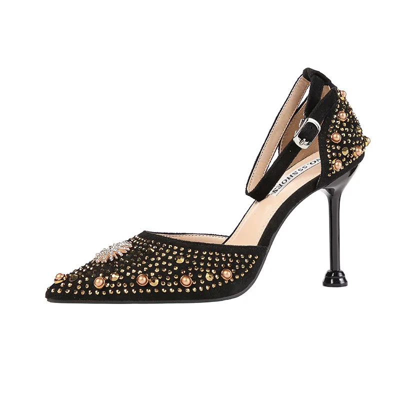

women's shallow shoes wedding sexy high heels casual shoes women's fashion pearl pattern shiny shoes