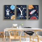 Настенная картина для детской комнаты плакат с изображением космонавта Space Rocket, постер на холсте с принтом в скандинавском стиле, декоративная картина для детской комнаты