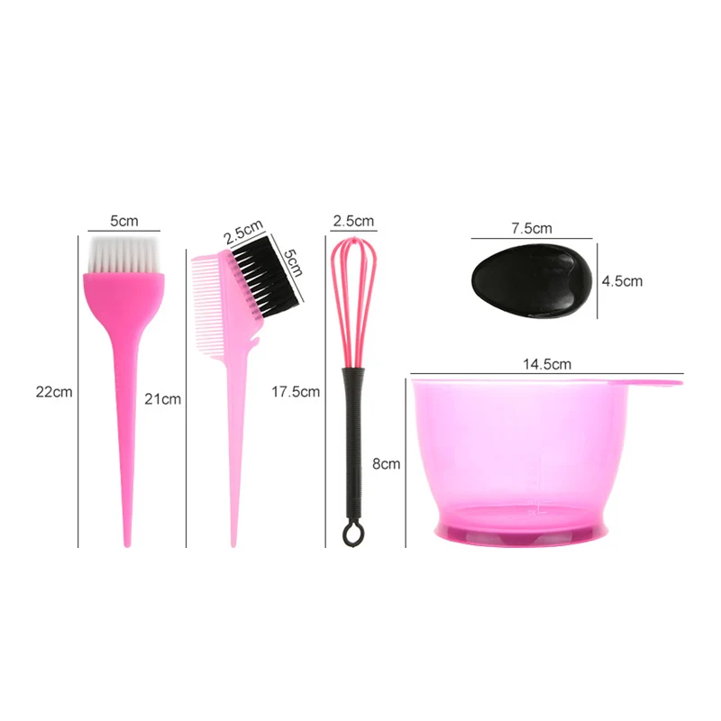 

Dye hair 5 Pcs Professional Hair Coloring Dyeing Kit for Salon and Home - Dye Brush Comb,Tinting Bowl,Ear Caps,Dye Mixer