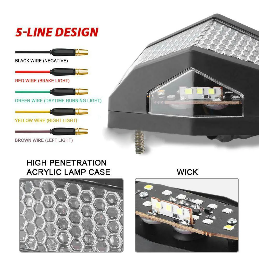 Универсальный светодиодный задний фонарь для мотоцикла сигнал поворота
