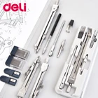 Многофункциональный компас для чертежей Deli из нержавеющей стали, математический геометрический 2456 шт., инструмент для кругов, прочные школьные принадлежности