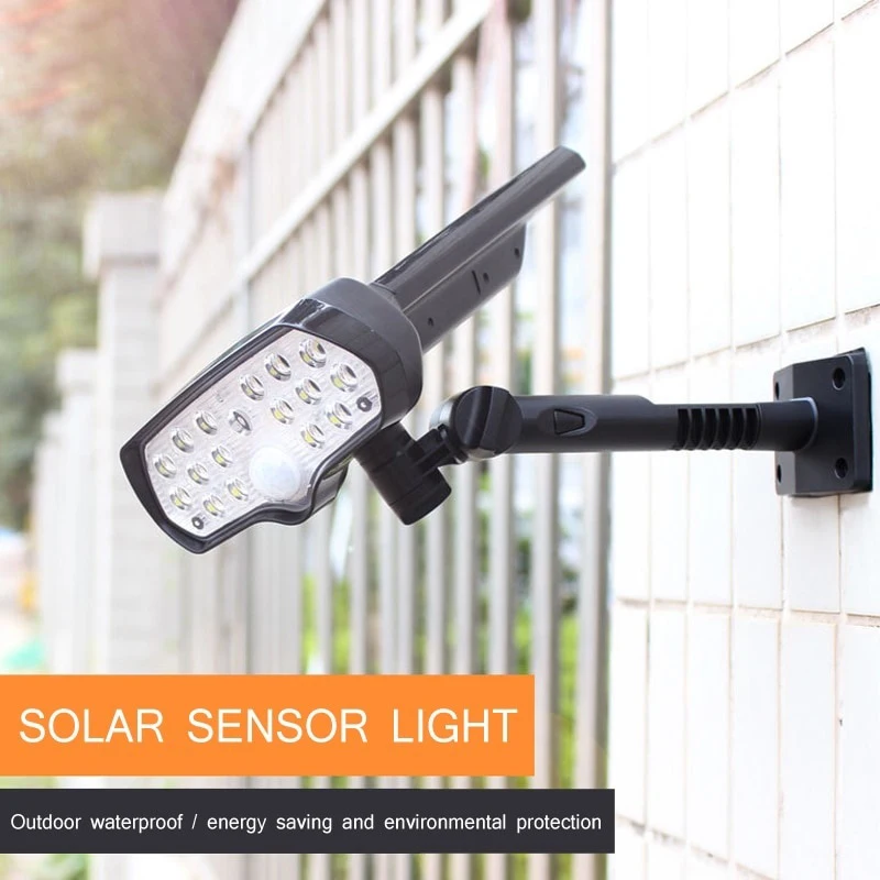 Светодиодный солнечный светильник с датчиком движения 800LM IP65 водонепроницаемый