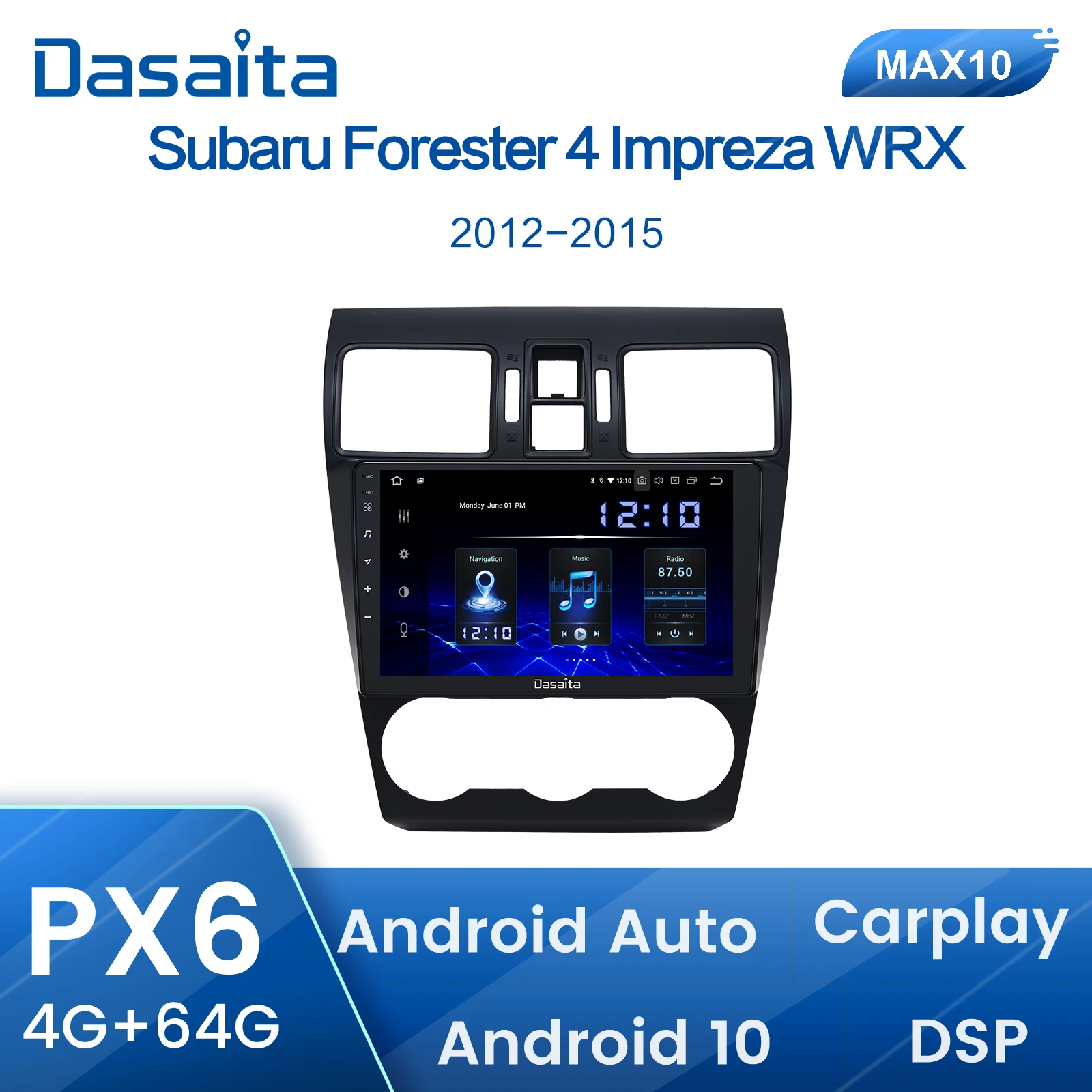 

Dasaita for Subaru WRX GPS 2013 2014 2015 Car Radio Android Apple Carplay Android Auto 9" IPS Multi Touch Screen Navigator GPS