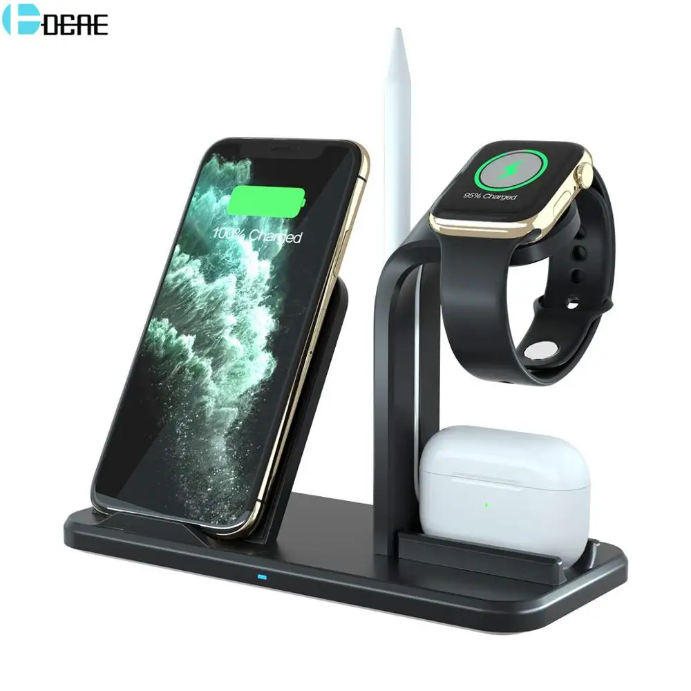 Зарядная подставка 3 в 1 для iWatch 5/4/3/2 10 Вт быстрая Беспроводная зарядная док