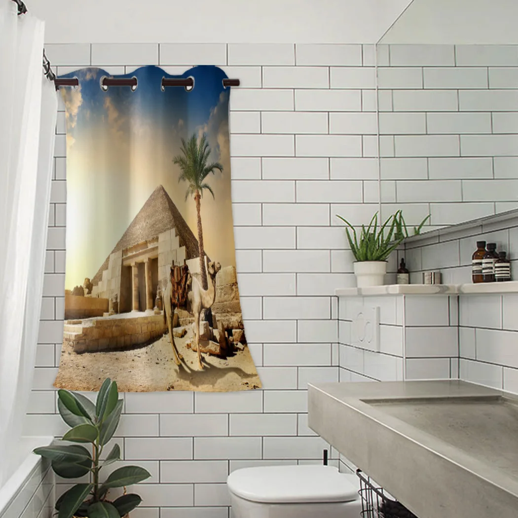 Оконные шторы с принтом верблюда пустыни сумерек пирамиды гостиной спальни