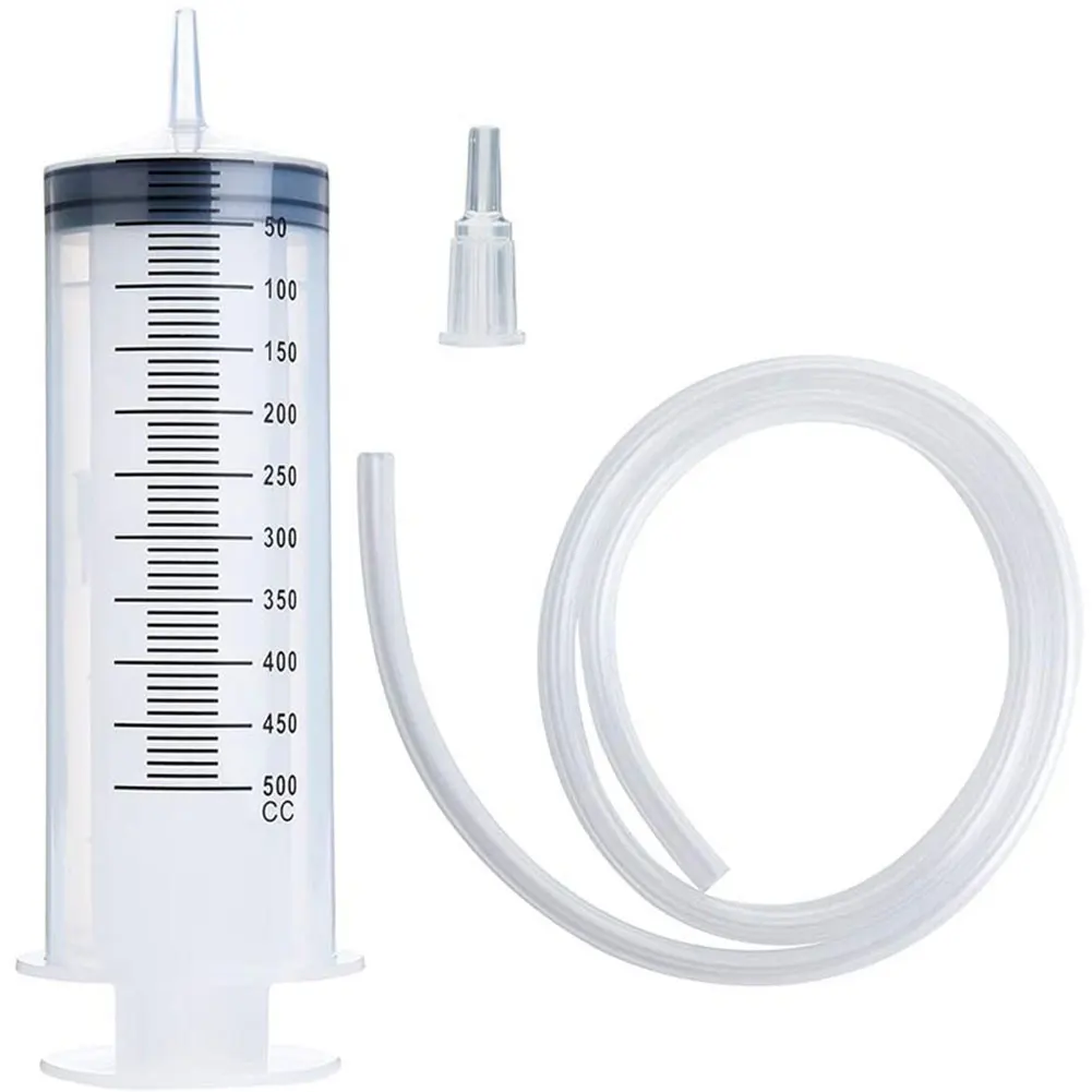 Large Syringe Tubing 500ML Plastic with Tube Converter Cap for Liquid Oil Glue Applicator Experiments Industrial Use | Инструменты