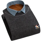 Мужской флисовый свитер AOLIWEN, плотный теплый флисовый свитер в клетку, Осень-зима 2021