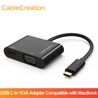 cablecreation usb c hub to vga 1080p60hz type c adapter suitable for apple macbookhuawei p20samsung s8