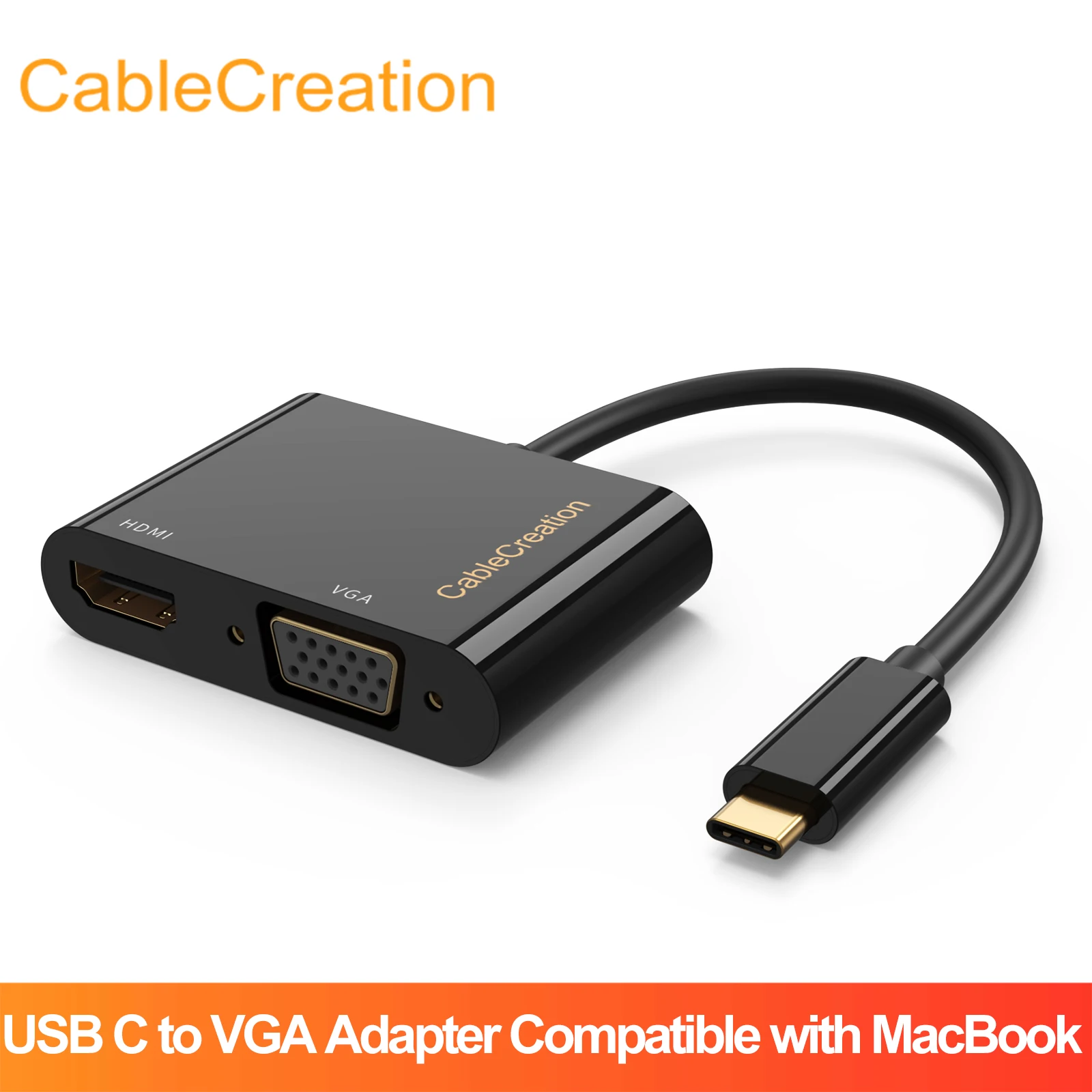 Адаптер CableCreation с USB C на 4K + VGA 1080P @ 60 Гц Type-C подходит для Apple Macbook/HUAWEI P20/Samsung S8 |