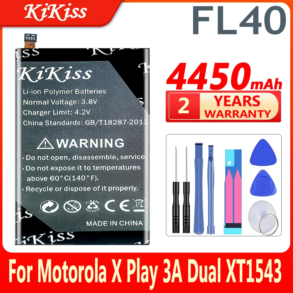 

Аккумулятор KiKiss 4450 мАч FL40 для телефона Motorola Moto X 3A Moto X Play Dual XT1543 XT1544 XT1560 XT1561 XT1562 XT1563 XT1565