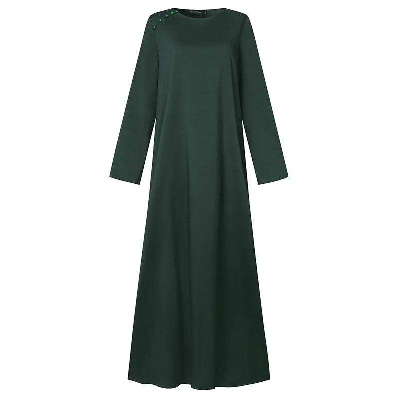 Платье ZANZEA женское в мусульманском стиле длинный сарафан с длинным рукавом