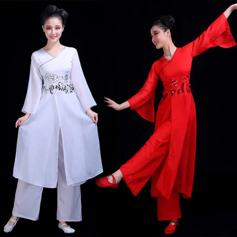 Классический танцевальный шифоновый костюм с пайетками для взрослых женщин